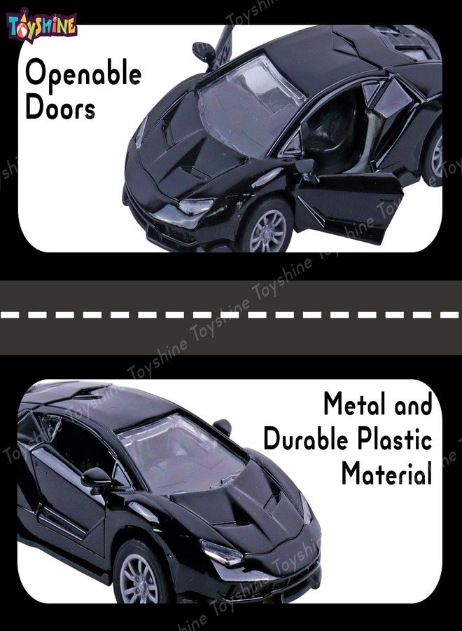 Toyshine 1:32 Scale Die Cast Sports Model Vehicle Toy Car with Pull Back Function Along with Opening Door Feature for Kids Boy Girl 3+, Black - Image 3